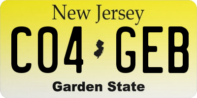NJ license plate C04GEB