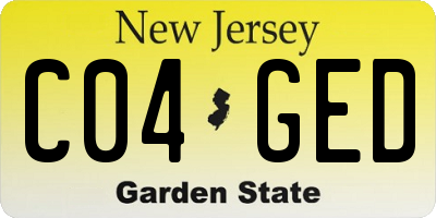 NJ license plate C04GED