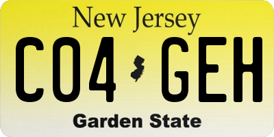 NJ license plate C04GEH