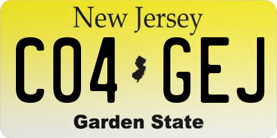 NJ license plate C04GEJ