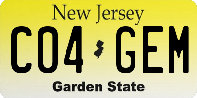 NJ license plate C04GEM