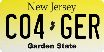 NJ license plate C04GER