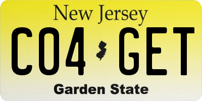 NJ license plate C04GET