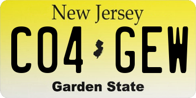 NJ license plate C04GEW