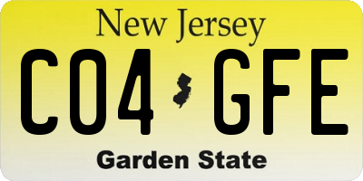 NJ license plate C04GFE