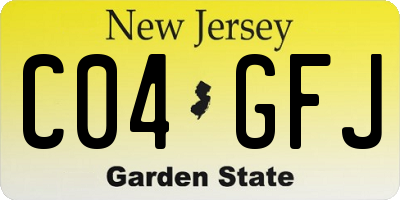 NJ license plate C04GFJ