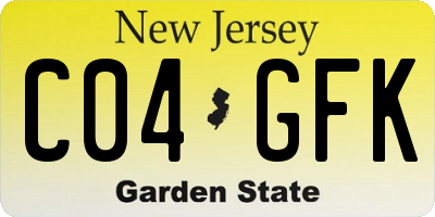 NJ license plate C04GFK