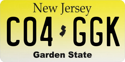 NJ license plate C04GGK