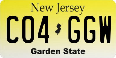 NJ license plate C04GGW
