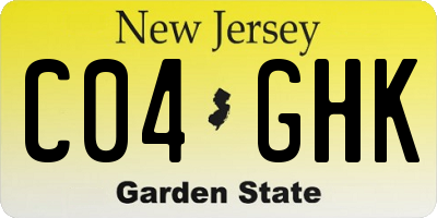 NJ license plate C04GHK