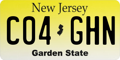 NJ license plate C04GHN
