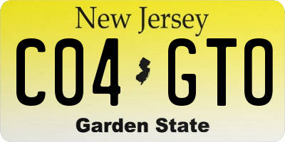 NJ license plate C04GTO