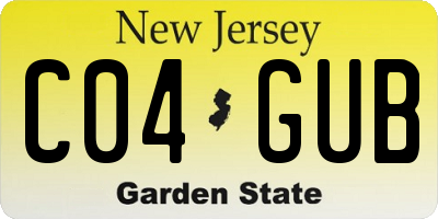 NJ license plate C04GUB