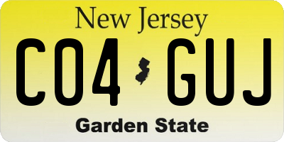 NJ license plate C04GUJ