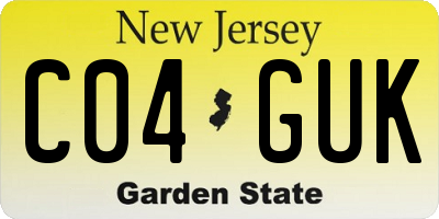 NJ license plate C04GUK