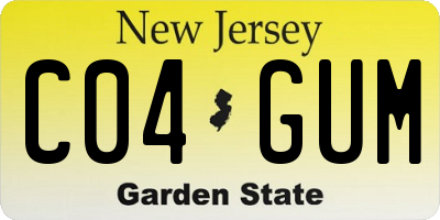 NJ license plate C04GUM