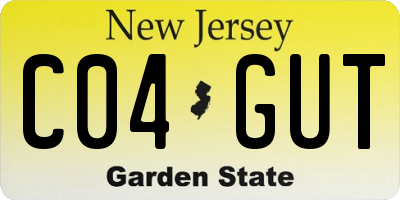 NJ license plate C04GUT