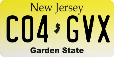 NJ license plate C04GVX