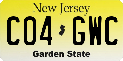NJ license plate C04GWC