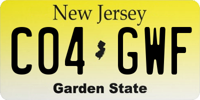 NJ license plate C04GWF