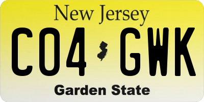NJ license plate C04GWK