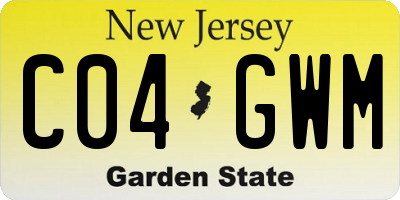 NJ license plate C04GWM