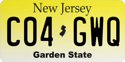 NJ license plate C04GWQ