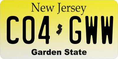 NJ license plate C04GWW