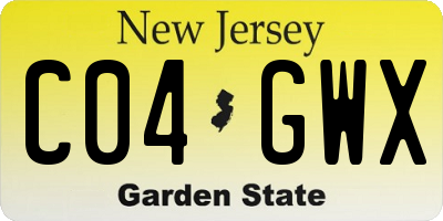 NJ license plate C04GWX