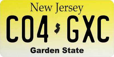 NJ license plate C04GXC