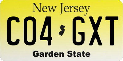 NJ license plate C04GXT