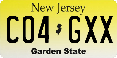 NJ license plate C04GXX