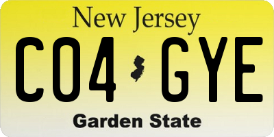 NJ license plate C04GYE