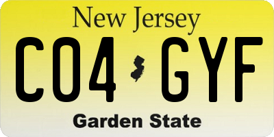 NJ license plate C04GYF