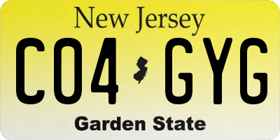 NJ license plate C04GYG