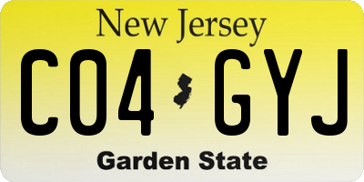 NJ license plate C04GYJ