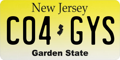 NJ license plate C04GYS