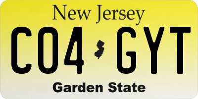 NJ license plate C04GYT