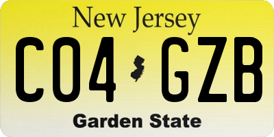 NJ license plate C04GZB