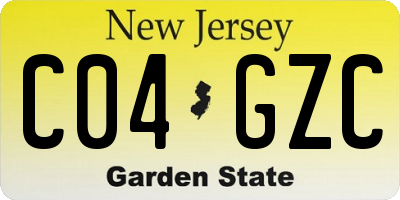 NJ license plate C04GZC