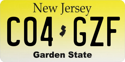 NJ license plate C04GZF