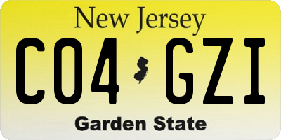 NJ license plate C04GZI