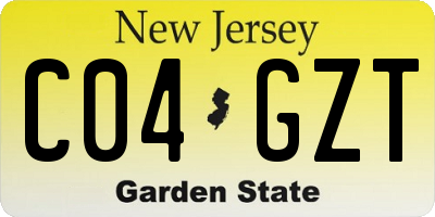 NJ license plate C04GZT