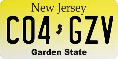 NJ license plate C04GZV