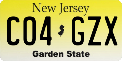 NJ license plate C04GZX