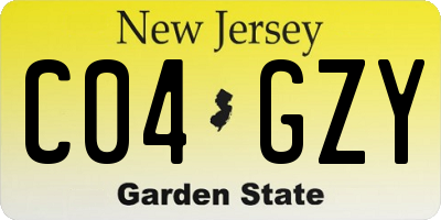 NJ license plate C04GZY