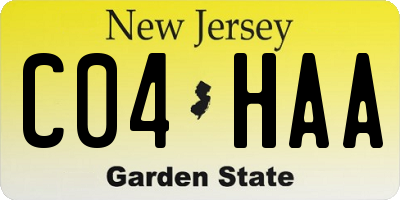 NJ license plate C04HAA