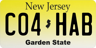 NJ license plate C04HAB