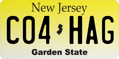 NJ license plate C04HAG