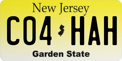 NJ license plate C04HAH